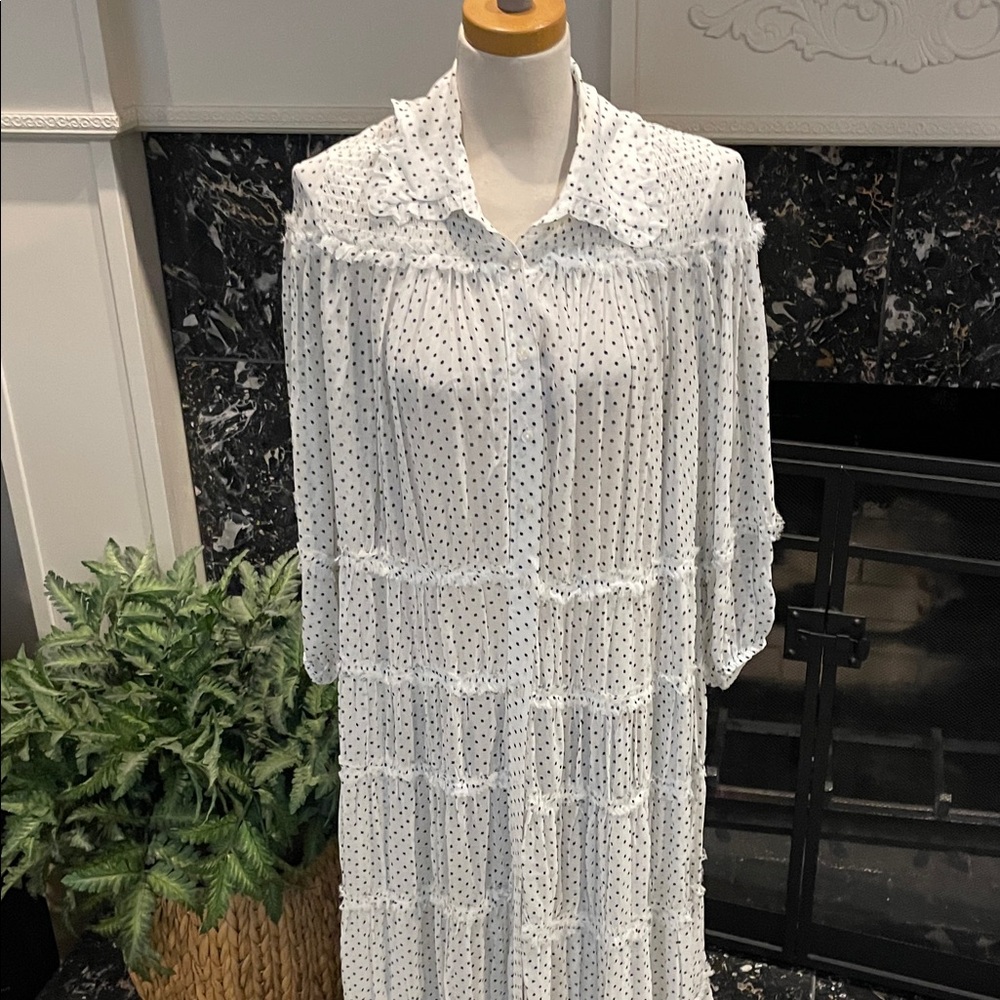 Anthropology Polka Dot Tiered Maxi Dress